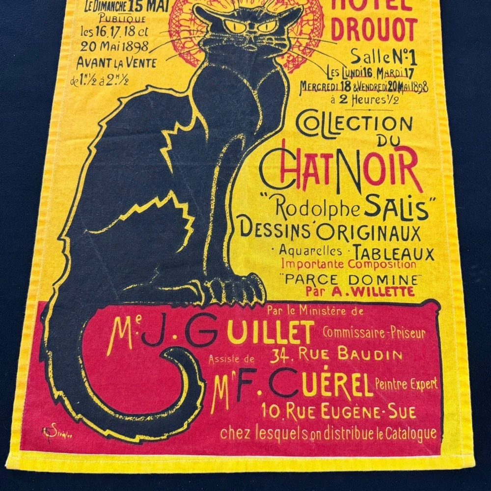 Le Chat Noir The Black Cat French Wall Art Nouveau Tapestry Canvas Art